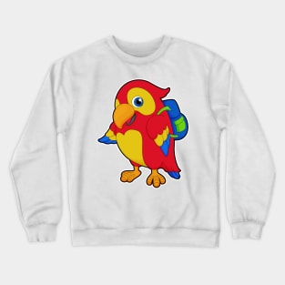 Parrot with Backpack Crewneck Sweatshirt
